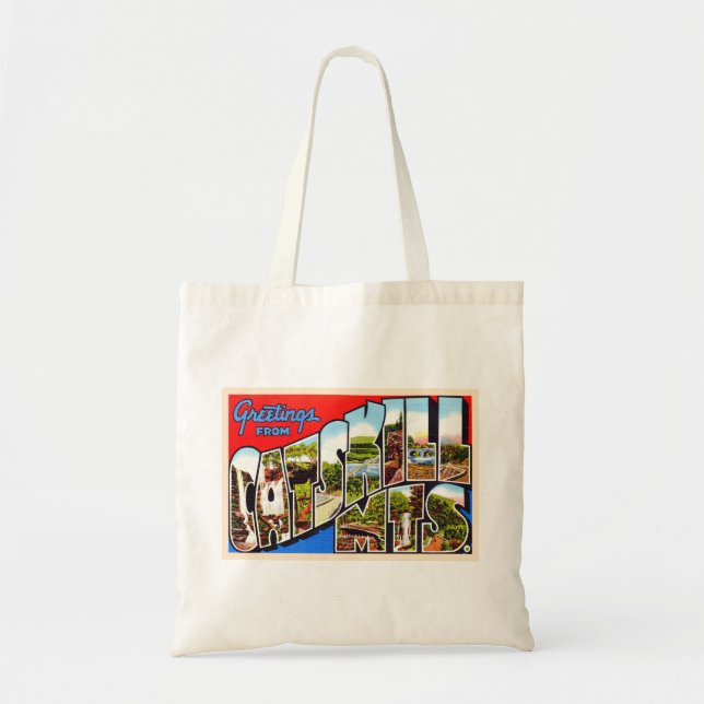 Tote Bag Catskill Mounts New York Grande Lettre Carte posta (Devant)