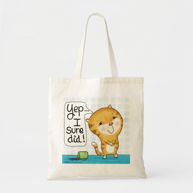Tote Bag Cattitude - Cat déverse café (Devant)