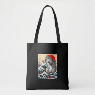 Tote Bag Catzilla Chat Art Japonais Dons De Chat Drôle Pour