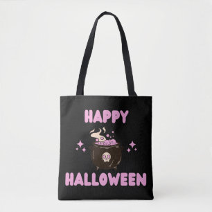 Tote Bag Cauldron de Sorcière rose Happy Hallowen