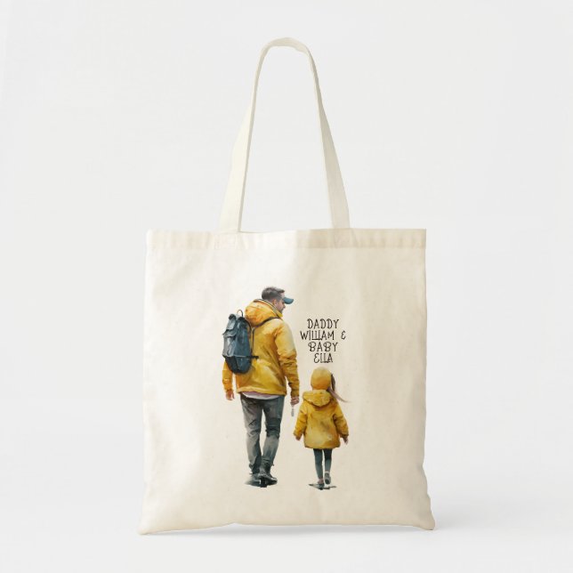 Tote Bag Caution père et fille (3) (Devant)