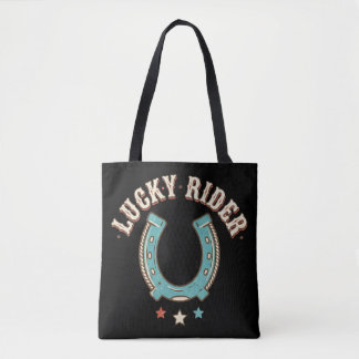 Tote Bag Cavalier Chanceux Fer à Cheval Vintage
