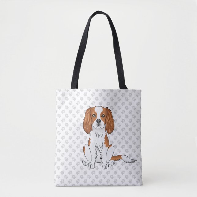 Tote Bag Cavalier King Charles Spaniel & Pattes de Blenheim (Devant)
