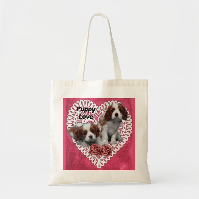 Tote Bag Cavalier King Charles Spaniel Puppy Love (Devant)