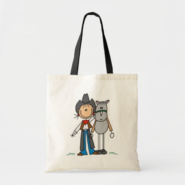 Tote Bag Cavalière & Figurine Bâton Cheval  (Devant)