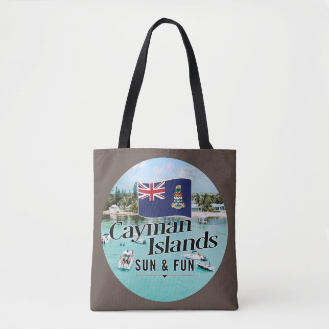 Tote Bag "Cayman Islands Sun & Fun" avec drapeau (Devant)
