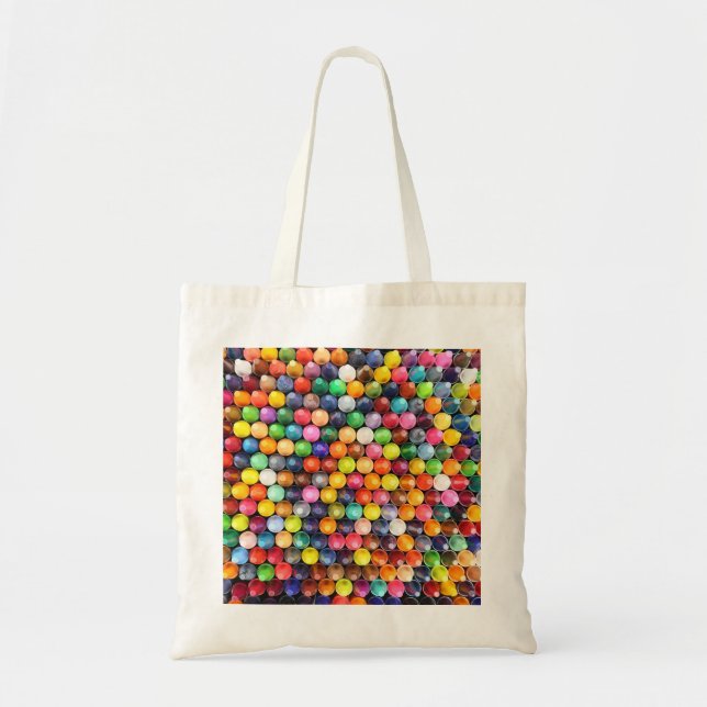 Tote Bag Ccrayons colorés et craie (Devant)