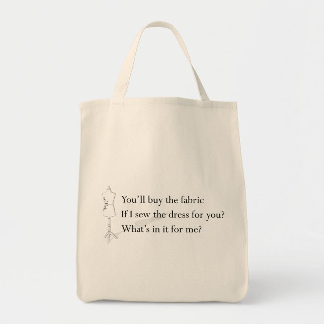 Tote Bag "Ce qui est dans lui pour moi ?" Fourre-tout (Devant)
