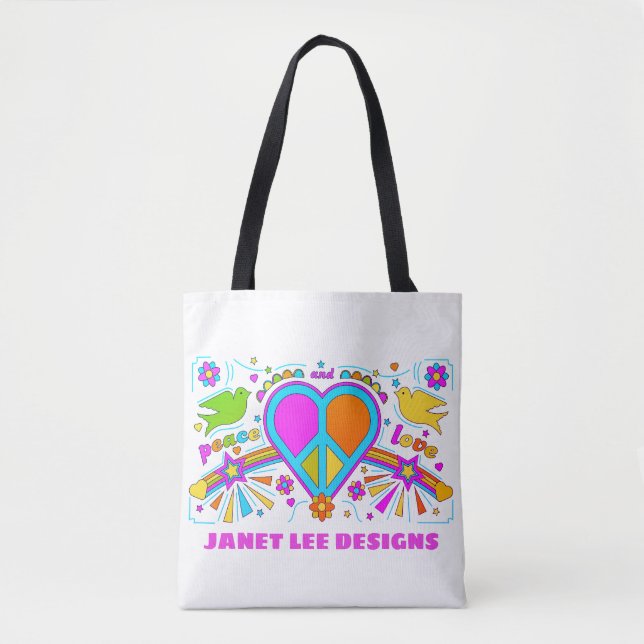 Tote Bag Célébration Coeurs Et Paix (Devant)
