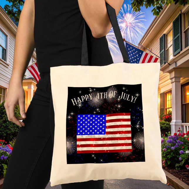 Tote Bag Célébration du 4 juillet - Drapeau des États-Unis (Créateur téléchargé)