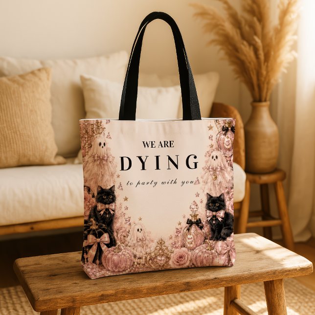Tote Bag Célébration élégante d'Halloween rose (Créateur téléchargé)