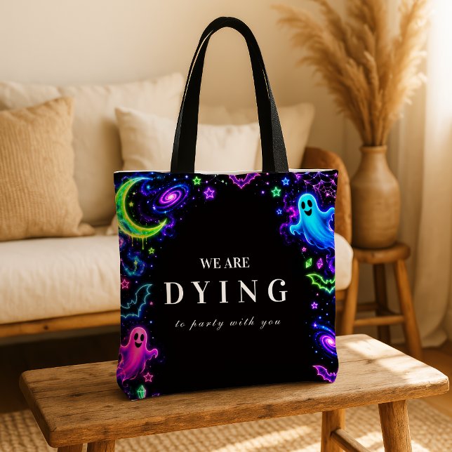Tote Bag Célébration luxueuse d'Halloween néon (Créateur téléchargé)