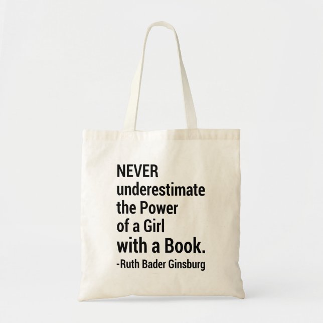 Tote Bag Célèbre cadeau RBG, Ruth Bader Ginsburg Citation (Devant)