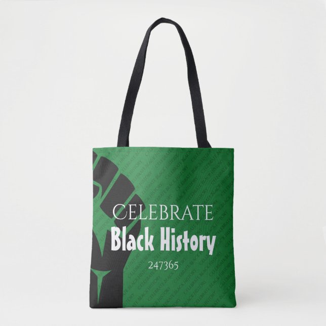 Tote Bag CÉLÉBRER L'HISTOIRE NOIRE 247365 Vert personnalisé (Devant)