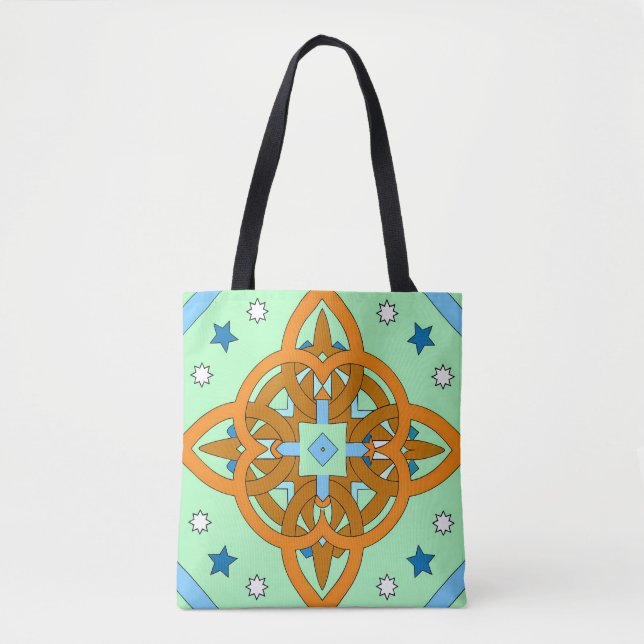 Tote Bag Celestial Knot Art Prints | Unique Star Patterns (Devant)