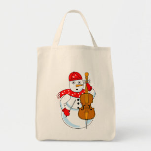 Tote Bag Cello Snowman