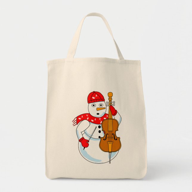 Tote Bag Cello Snowman (Devant)
