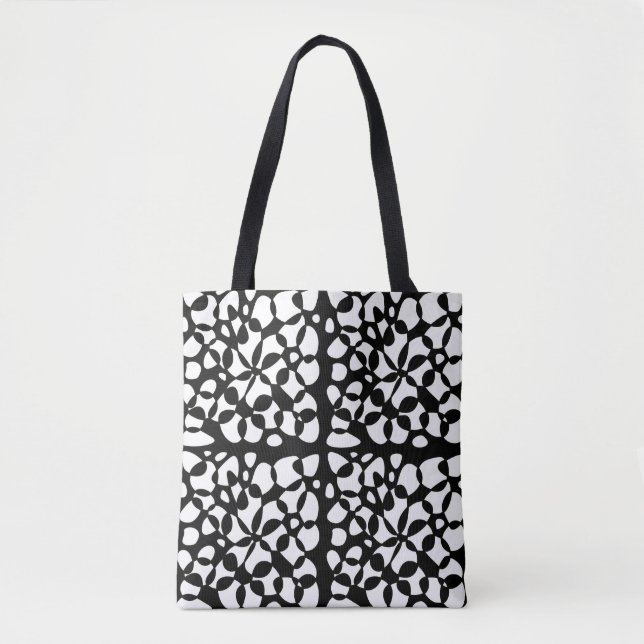 Tote Bag Cells Abstraction Black White (Devant)
