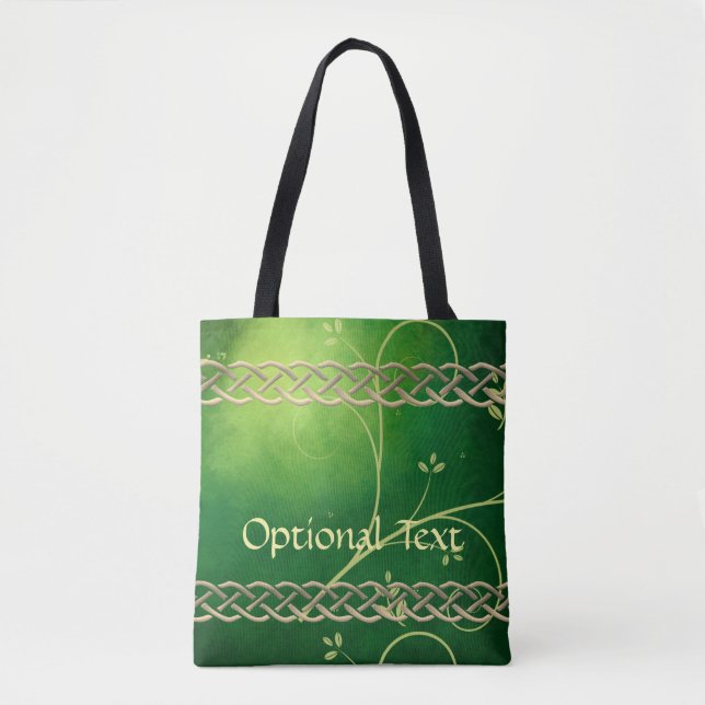 Tote Bag Céltic Green Knots & Feuilles (Devant)