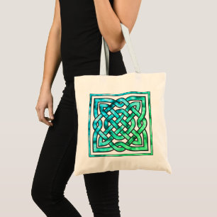 Tote Bag Céltic Knot - Carré Blue Green Budget Fourre-tout