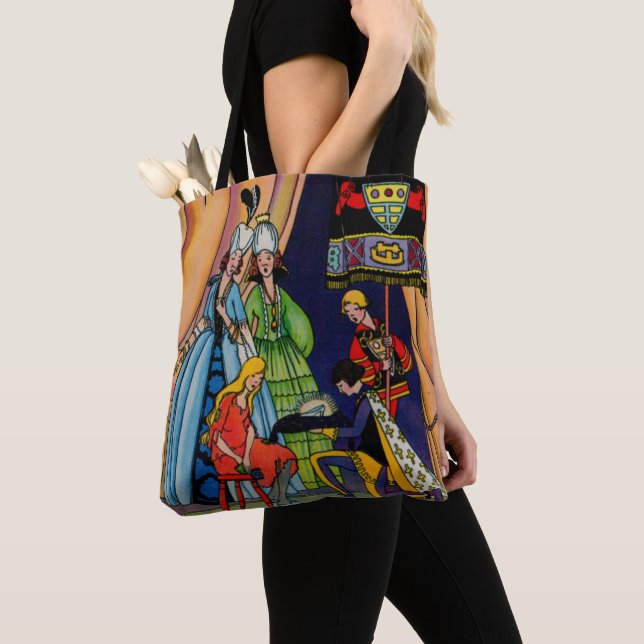 Tote Bag Cendrillon, le prince et la glissière en verre (De près)