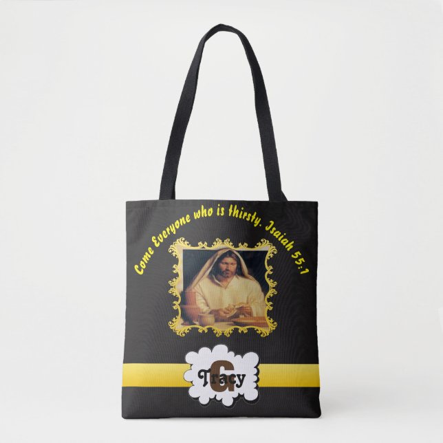 Tote Bag Cène Divine : Casser Le Pain Avec Jésus (Devant)
