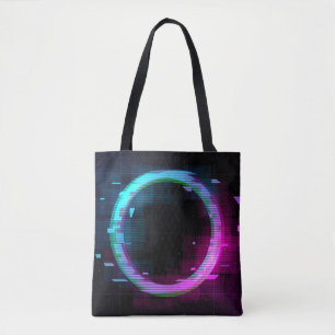 Tote Bag Cercle de jachère à ondes vapeur Synthwave avec b