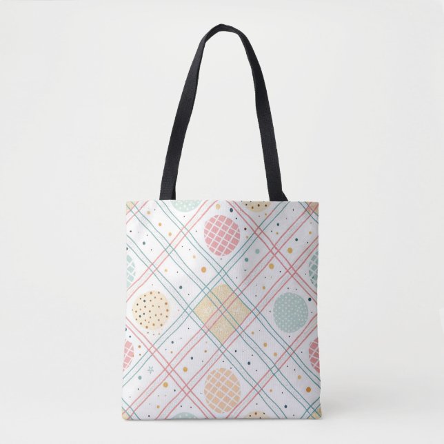 Tote Bag Cercle géométrique rétro | Abstrait de milieu de s (Devant)
