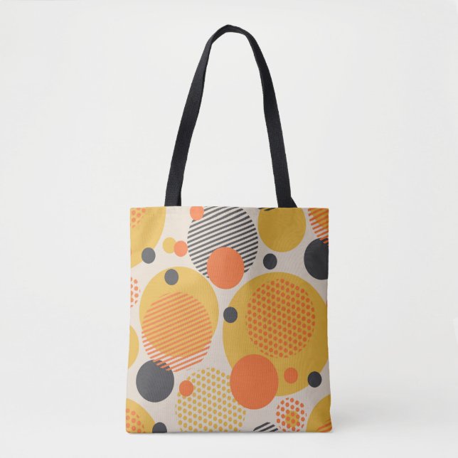 Tote Bag Cercle géométrique sans couture motif dans rétro 6 (Devant)