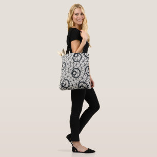 Tote Bag Cercles Abstraits noirs et blancs