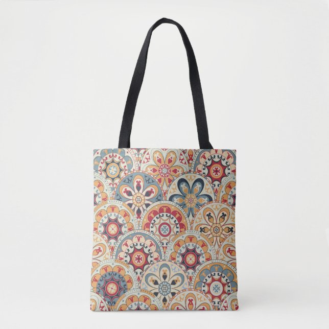 Tote Bag Cercles Abstraits : Papier peint couleur tendance (Devant)