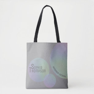 Tote Bag Cercles Arc-en-ciel Holographique Faux modernes
