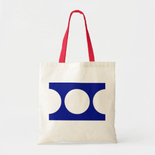 Tote Bag Cercles blancs en bleu