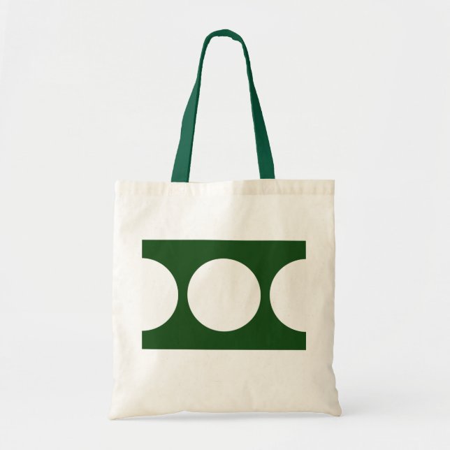 Tote Bag Cercles blancs sur vert (Devant)