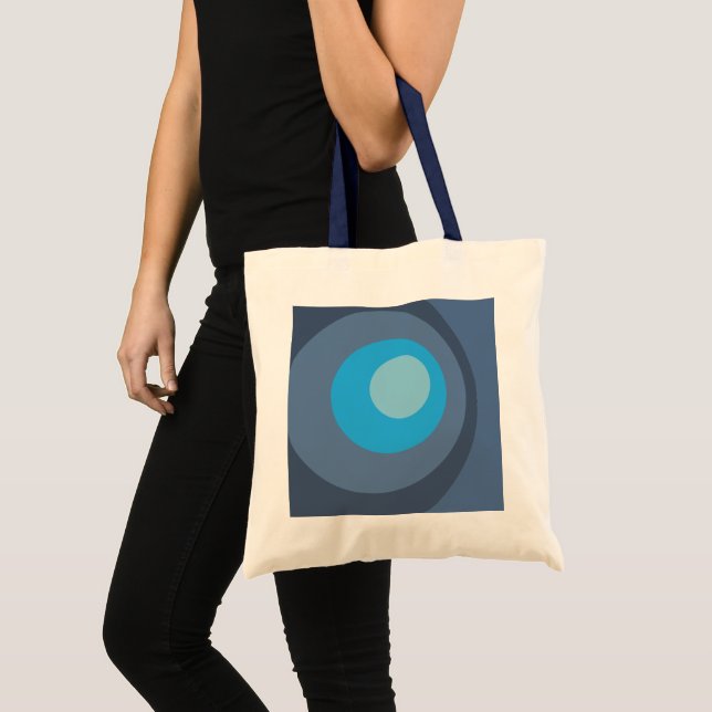 Tote Bag Cercles bleus rétro (Devant (produit))