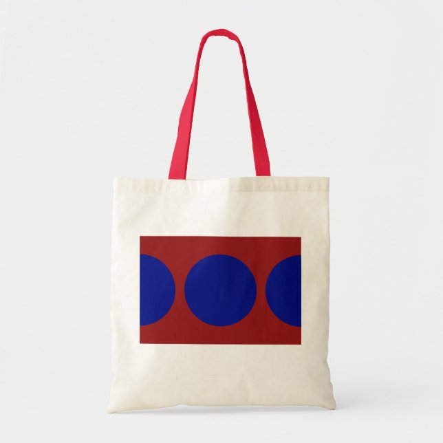 Tote Bag Cercles bleus sur rouge (Devant)