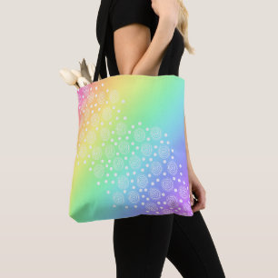 Tote Bag Cercles et points de dégradé de arc-en-ciel