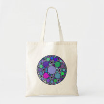 Cercles fractaux en bleu rose violet vert