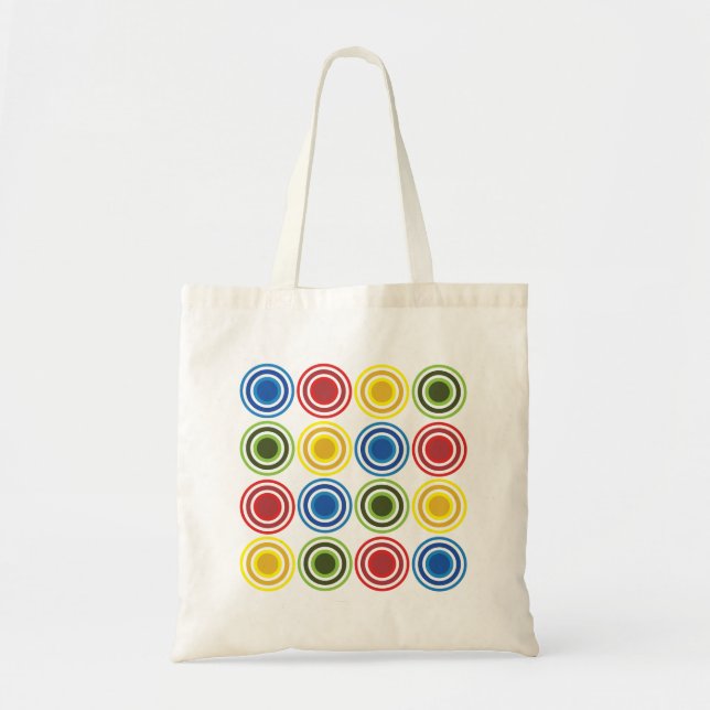Tote Bag Cercles Géométriques Concentriques Colorés (Devant)