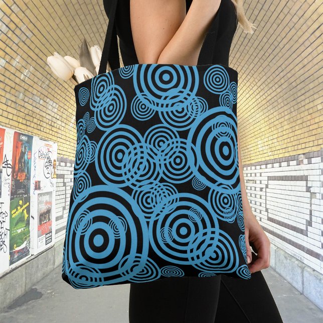 Tote Bag Cercles hypnotisants - bleu (Créateur téléchargé)