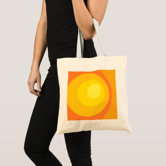 Tote Bag Cercles orange rétro (Devant (produit))