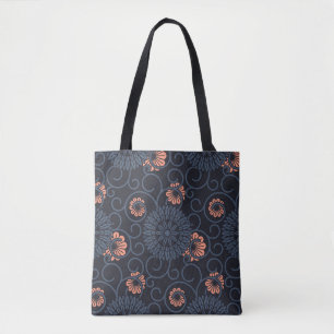 Tote Bag Cercles ornementés foncés Vintage sans joint