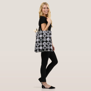Tote Bag Cercles rétrogrades Noir Blanc