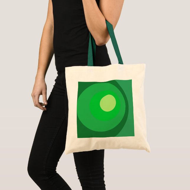 Tote Bag Cercles Verts Rétro (Devant (produit))