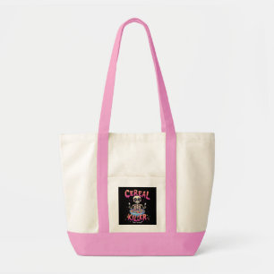 Tote Bag Cereal Killer Breakfast Funky Cereal Bowl Skeleton