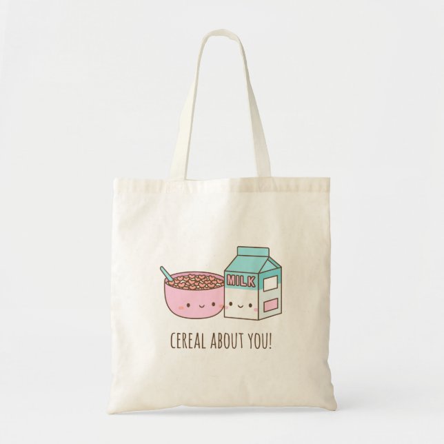 Tote Bag Céréales mignonnes sur vous amour Puns Fourre-tout (Devant)