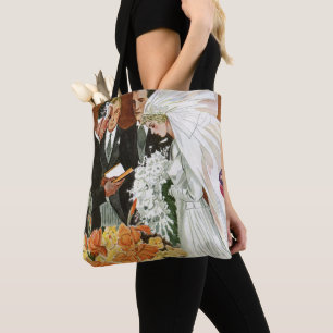 Tote Bag Cérémonie de mariage vintage avec mariée et marié