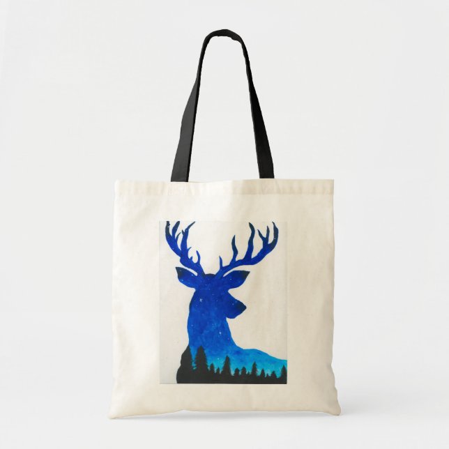Tote Bag Cerf à Fourre-tout nocturne (Devant)