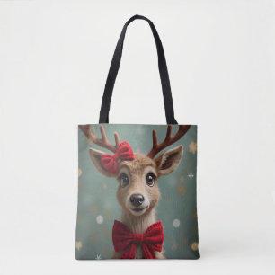 Tote Bag Cerf avec arc et ornements