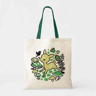 Tote Bag Cerf dans la forêt - vert